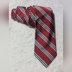 Men’s Red Repp Stripe Tie – Classic 3.5” x 60”